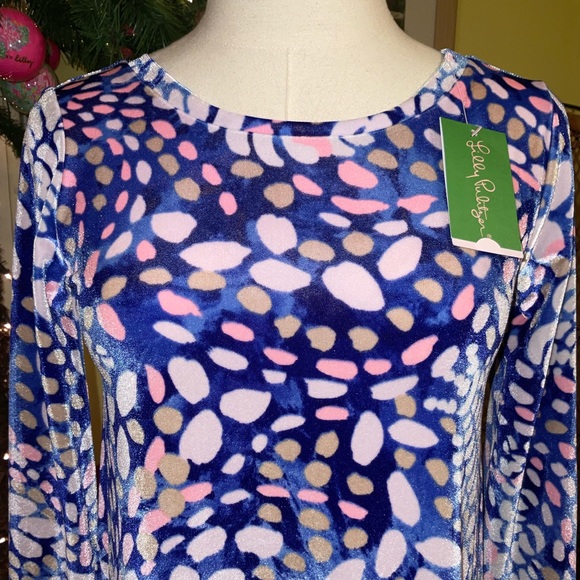 Lilly Pulitzer Olive Velour Dress Sparkling Grotto Size XXS ,XS - Picture 15 of 16